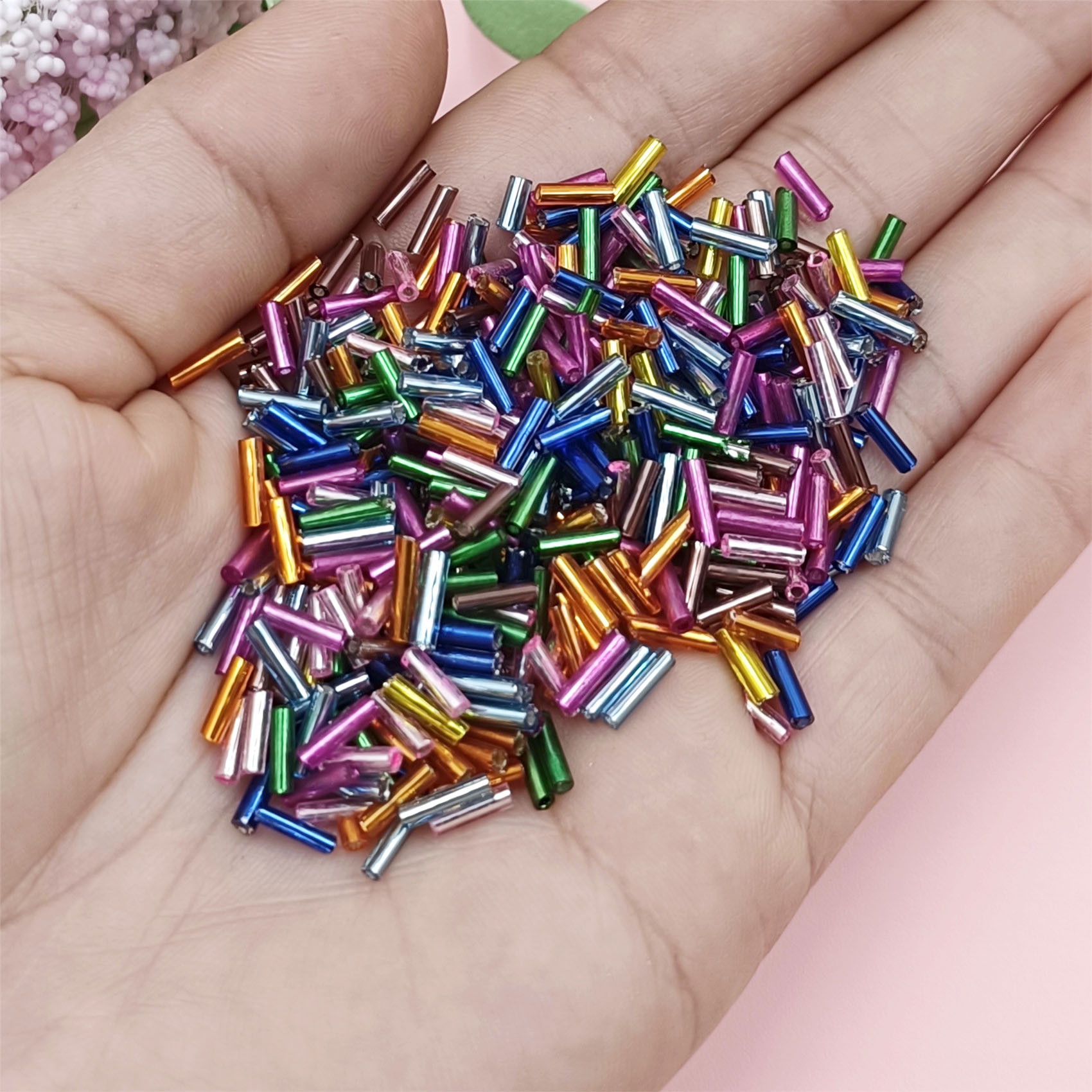 ジュエリー作り用ガラス管ルースビーズ、DIYクラフト、カラフ - Crimp Bead Tube のレビューと価格