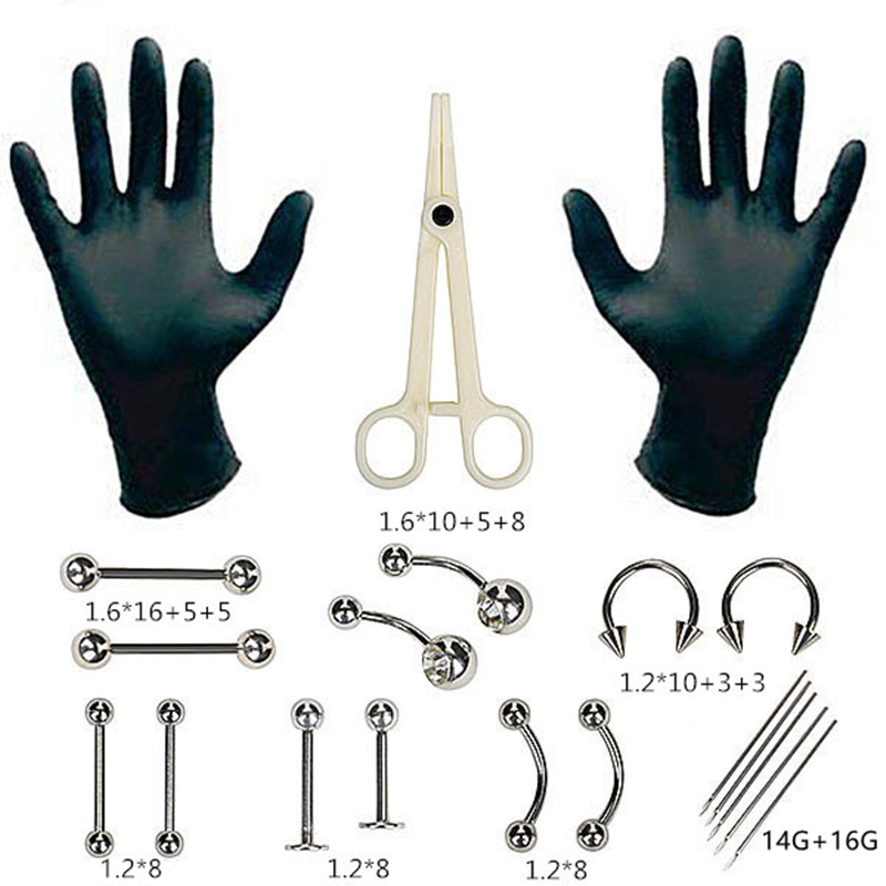 プロのボディピアスツールキット,耐衝撃性,クランプ,針,鼻の - Jewelry Making Kit Professional のレビューと価格