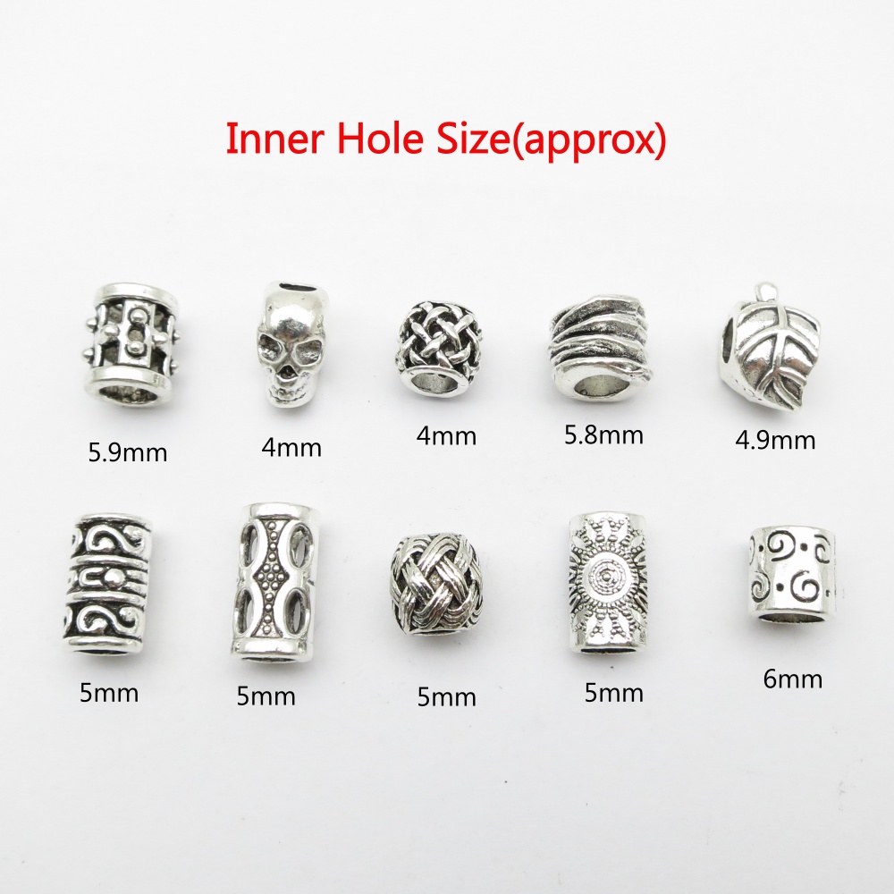 10個入り/パック スカル/リーフ DIYビーズ ヘアブレイ - Crimp Bead Tube のレビューと価格