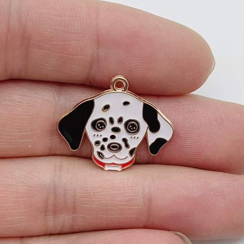 12個入り漫画ペット斑点犬合金オイルドロップペンダント、DI - Jewelry Making Diy のレビューと価格