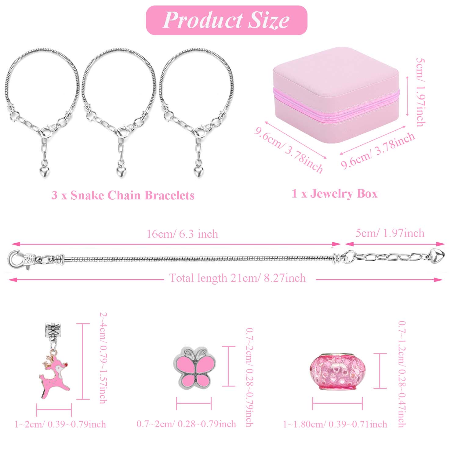 68個のピンクビーズジュエリーセット、ピンクのジュエリーボッ - Jewelry Making Resin のレビューと価格