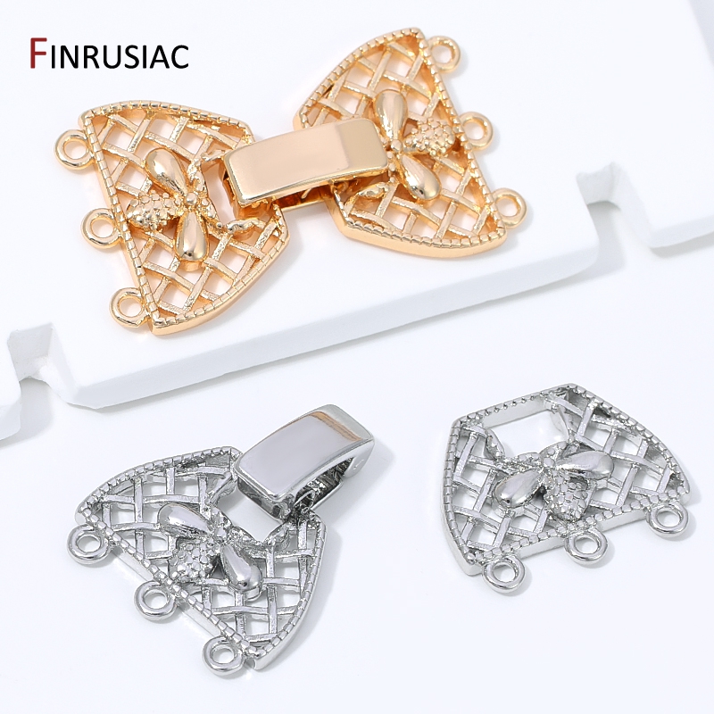14K金メッキ真鍮製3列パールクラスプコネクター、ジュエリー - Jewelry Making Bead のレビューと価格