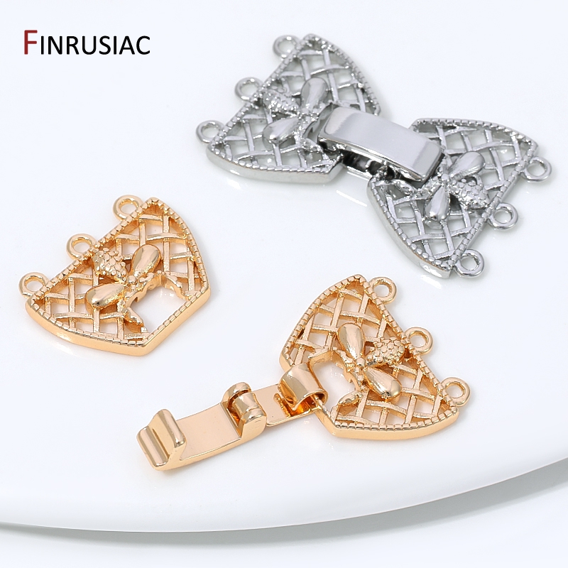 14K金メッキ真鍮製3列パールクラスプコネクター、ジュエリー - Jewelry Making Bead のレビューと価格