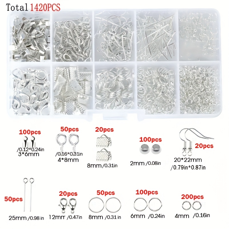 1420個入り 1箱 ジュエリーパーツセット イヤリング製作 - Jewelry Making Tools のレビューと価格