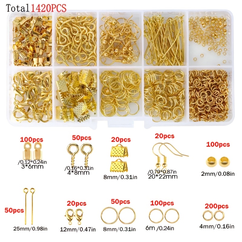1420個入り 1箱 ジュエリーパーツセット イヤリング製作 - Jewelry Making Tools のレビューと価格