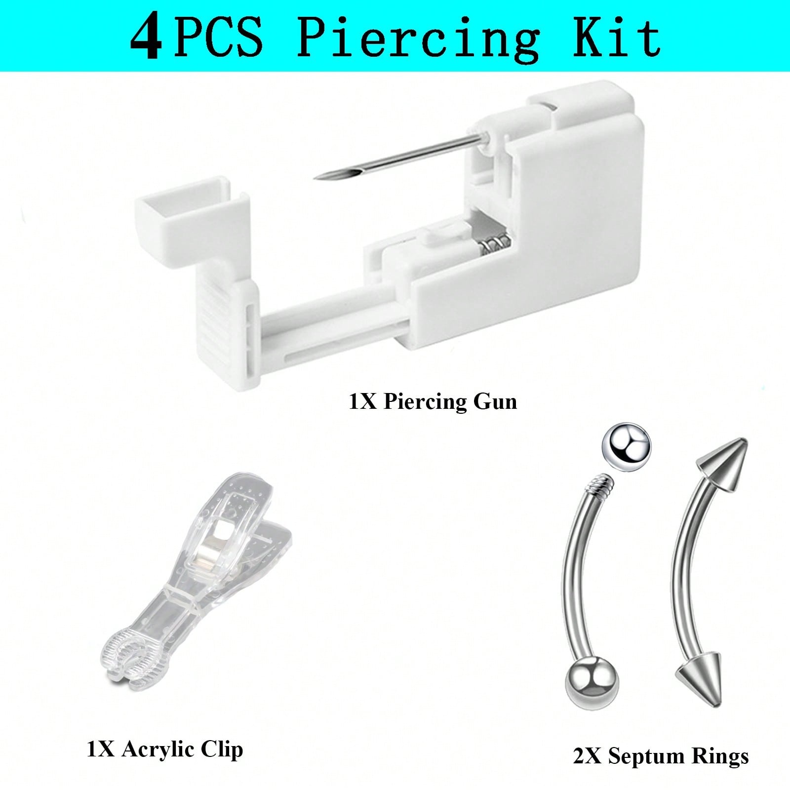 隔膜/鼻/へそ/唇/乳首穿刺銃キットに適した4点/セットの専 - Jewelry Making Kit Professional のレビューと価格