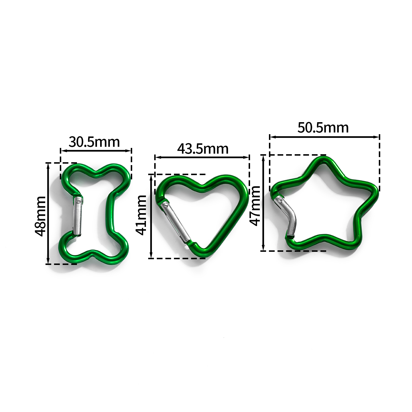 1 ピース/ロットアルミミニカラビナクリップスター/ハート/ - Jewelry Making Degree のレビューと価格